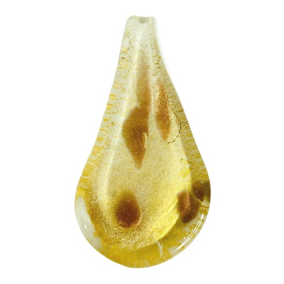 Art Glass Teardrop‎ Shaped Pendant Jewelry Necklace - Picture 1 of 3